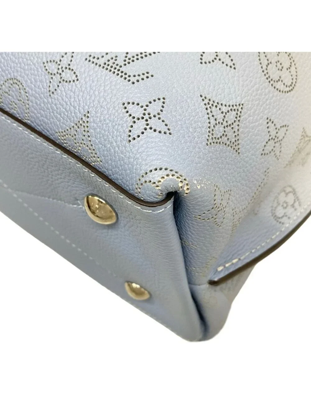 Louis Vuitton Handbag Mahina Mulia Blue Leather Cowhide